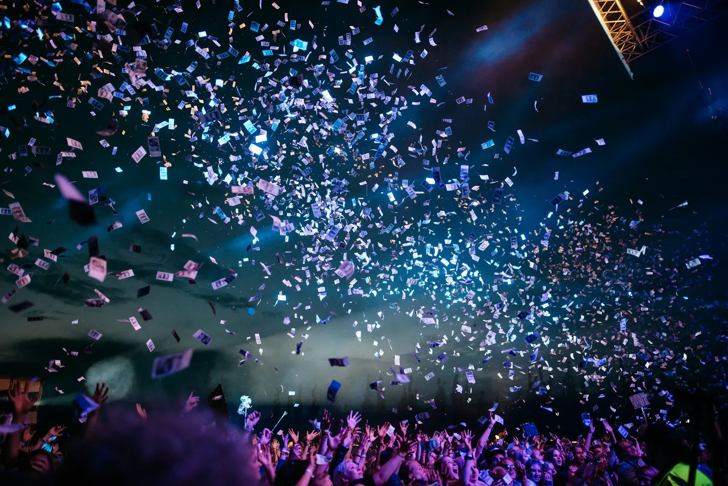 Confetti over the crowd