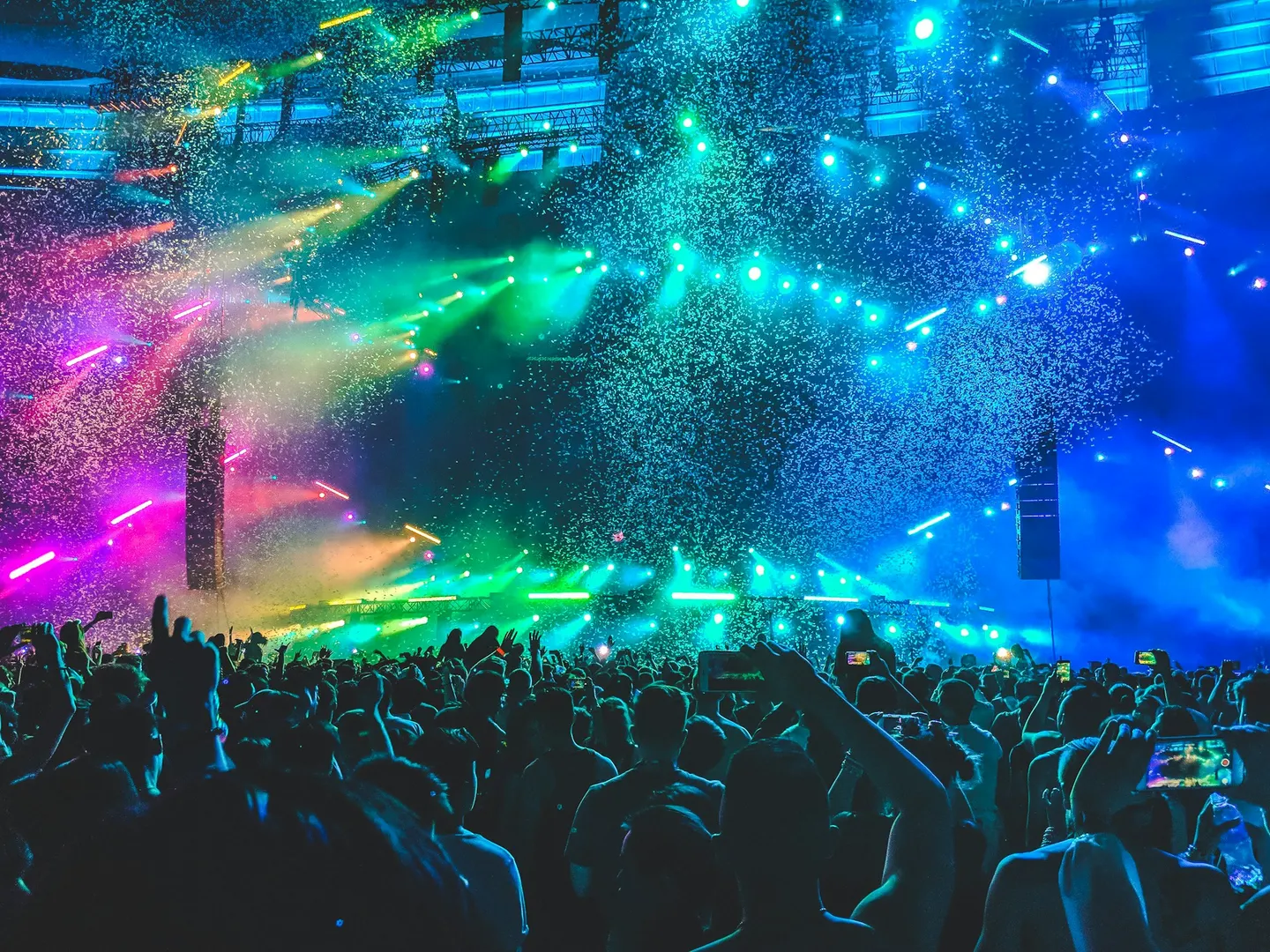 Lights over the crowd