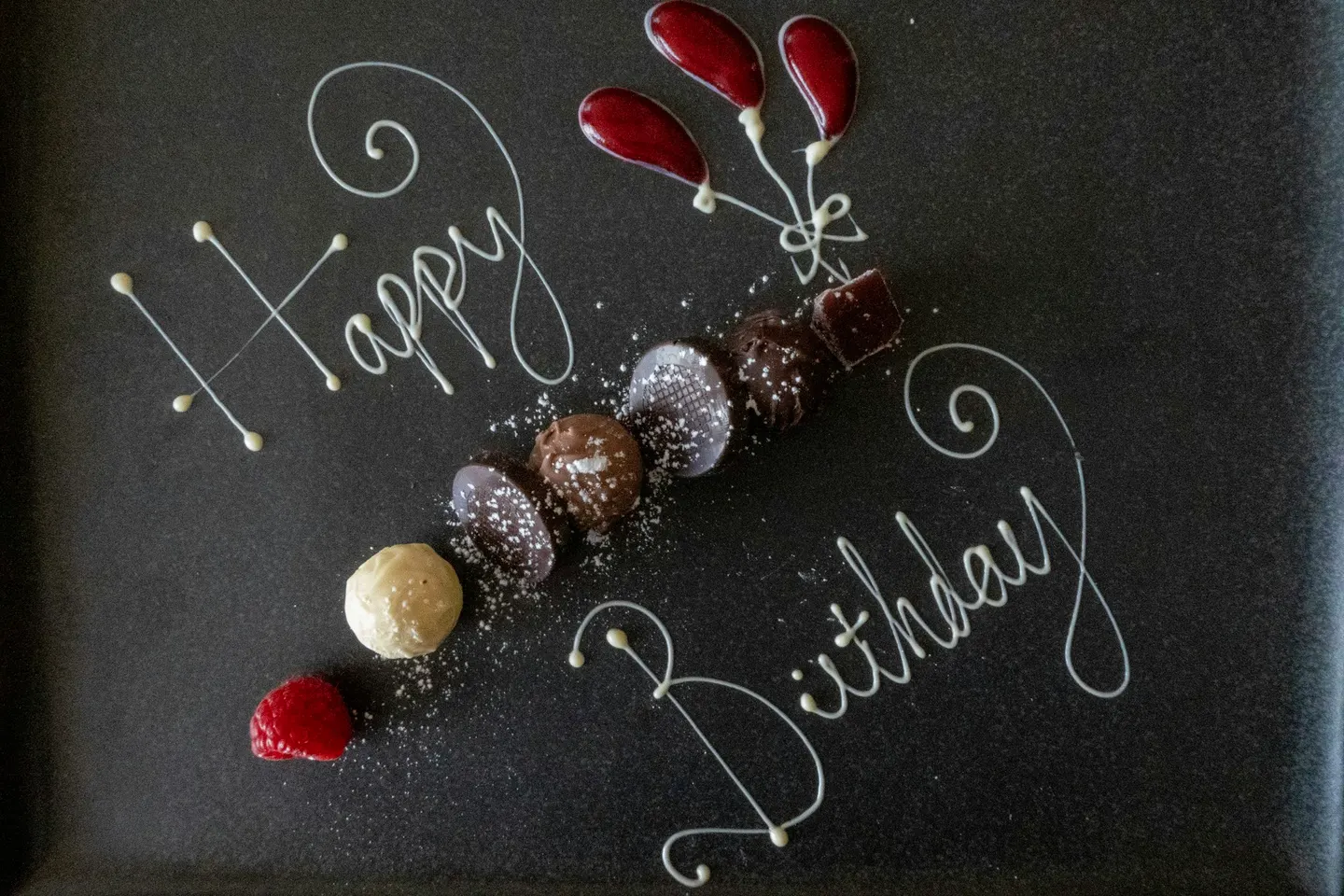 Happy birthday in chalk